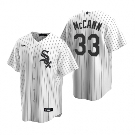 Men's Nike Chicago White Sox 33 James McCann White Home Stitched Baseball Jersey