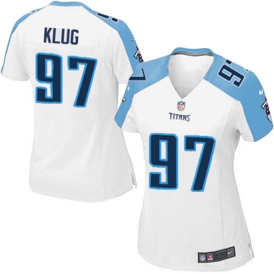 Women's Nike Tennessee Titans 97 Karl Klug Game White NFL Jersey