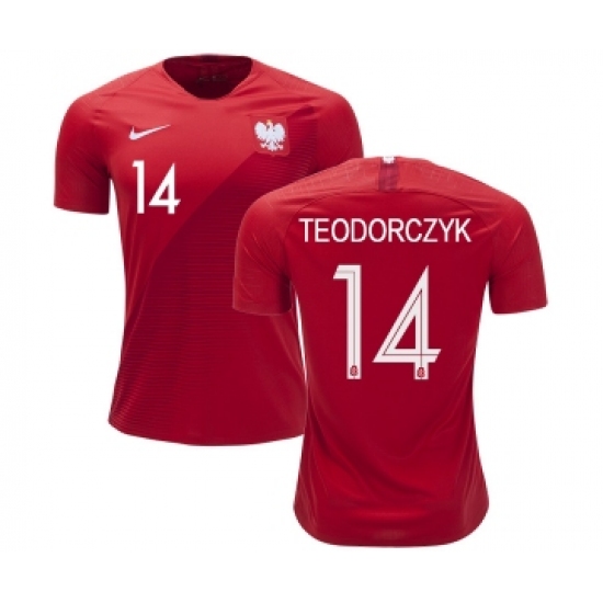 Poland 14 TEODORCZYK Away Soccer Country Jersey