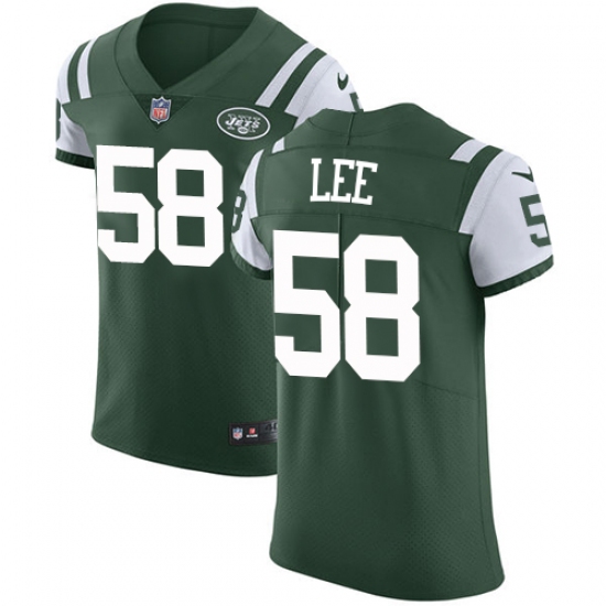 Men's Nike New York Jets 58 Darron Lee Elite Green Team Color NFL Jersey