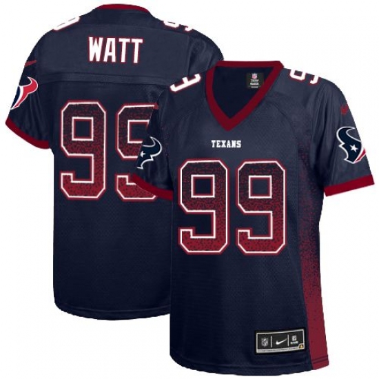 Women's Nike Houston Texans 99 J.J. Watt Elite Navy Blue Drift Fashion NFL Jersey