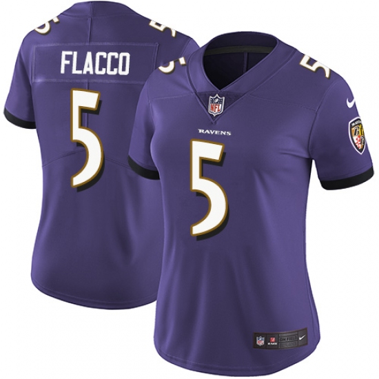 Women's Nike Baltimore Ravens 5 Joe Flacco Elite Purple Team Color NFL Jersey