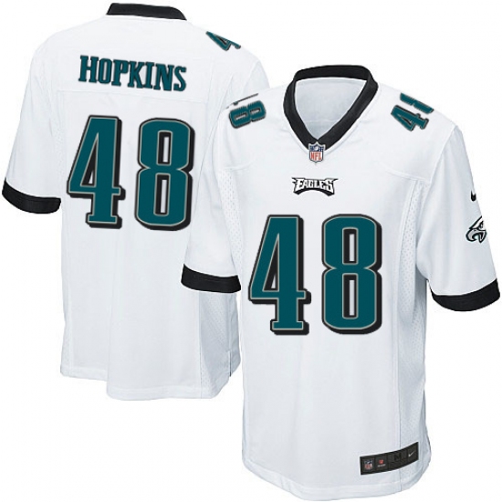 Men's Nike Philadelphia Eagles 48 Wes Hopkins Game White NFL Jersey