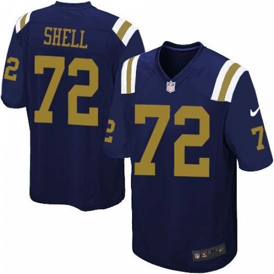 Youth Nike New York Jets 72 Brandon Shell Elite Navy Blue Alternate NFL Jersey