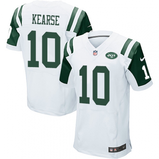 Men's Nike New York Jets 10 Jermaine Kearse Elite White NFL Jersey