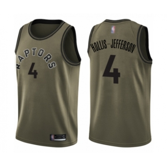 Youth Toronto Raptors 4 Rondae Hollis-Jefferson Swingman Green Salute to Service Basketball Jersey