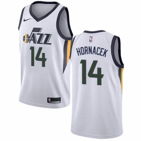 Men's Nike Utah Jazz 14 Jeff Hornacek Authentic NBA Jersey - Association Edition