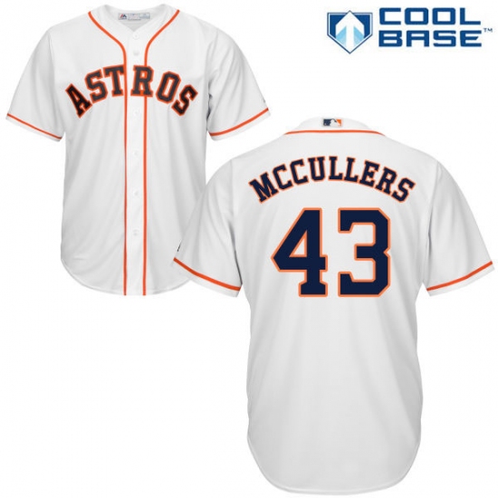 Men's Majestic Houston Astros 43 Lance McCullers Replica White Home Cool Base MLB Jersey