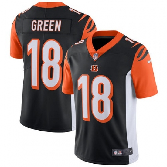 Men's Nike Cincinnati Bengals 18 A.J. Green Vapor Untouchable Limited Black Team Color NFL Jersey