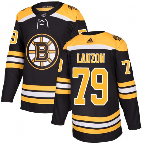 Men's Adidas Boston Bruins 79 Jeremy Lauzon Authentic Black Home NHL Jersey