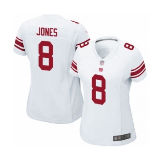 Women's New York Giants 8 Daniel Jones Game White Football Jersey