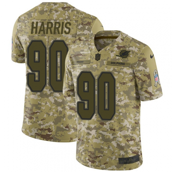 Youth Nike Miami Dolphins 90 Charles Harris Limited Camo 2018 Salute to Service NFL Jersey