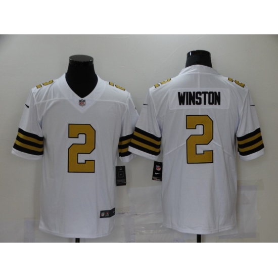 Men's New Orleans Saints 2 Jameis Winston White Limited Jersey