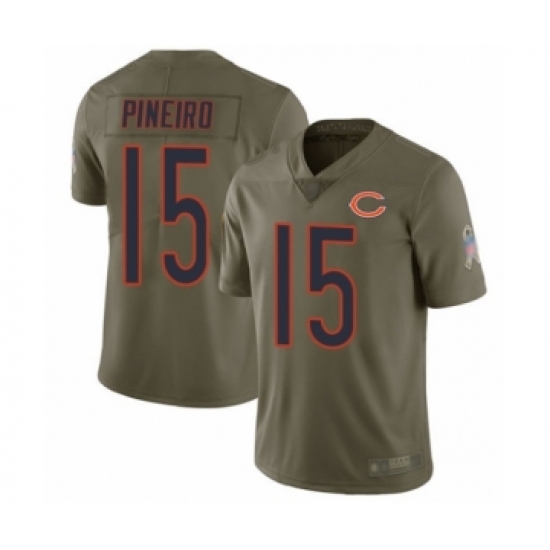 Youth Chicago Bears 15 Eddy Pineiro Limited Olive 2017 Salute to Service Football Jersey