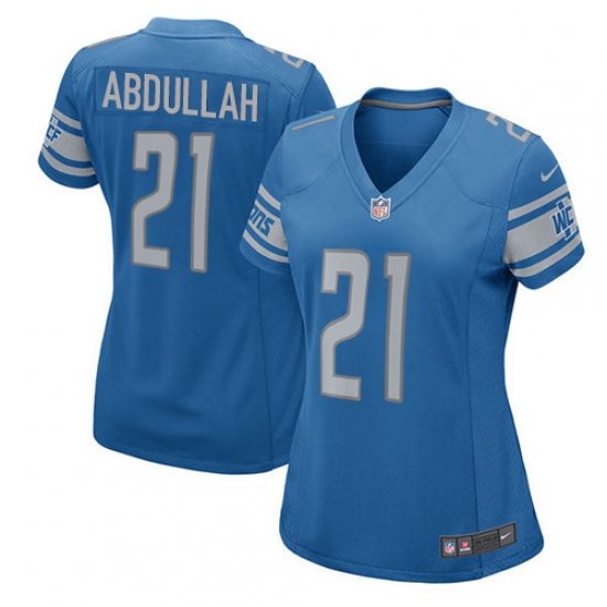 Women's Nike Detroit Lions 21 Ameer Abdullah Game Light Blue Team Color NFL Jersey