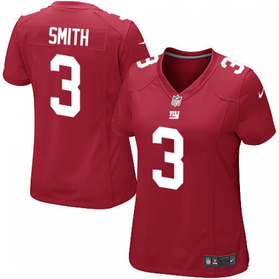 Women's Nike New York Giants 3 Geno Smith Game Red Alternate NFL Jersey