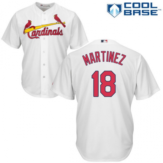 Youth Majestic St. Louis Cardinals 18 Carlos Martinez Replica White Home Cool Base MLB Jersey