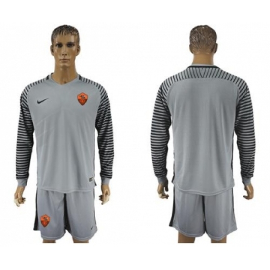 Roma Blank Grey Goalkeeper Long Sleeves Soccer Club Jersey