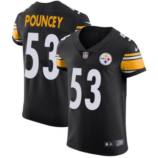 Men's Nike Pittsburgh Steelers 53 Maurkice Pouncey Black Team Color Vapor Untouchable Elite Player NFL Jersey
