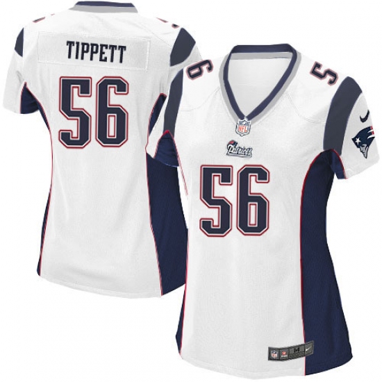 Women's Nike New England Patriots 56 Andre Tippett Game White NFL Jersey