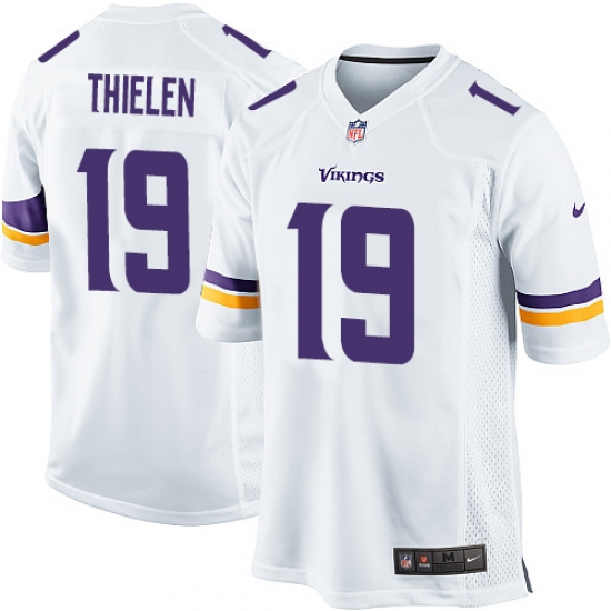 Men's Nike Minnesota Vikings 19 Adam Thielen Game White NFL Jersey