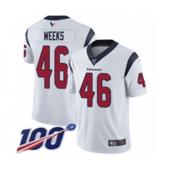 Men's Houston Texans 46 Jon Weeks White Vapor Untouchable Limited Player 100th Season Football Jersey