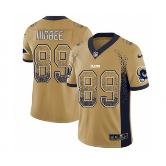 Youth Nike Los Angeles Rams 89 Tyler Higbee Limited Gold Rush Drift Fashion NFL Jersey