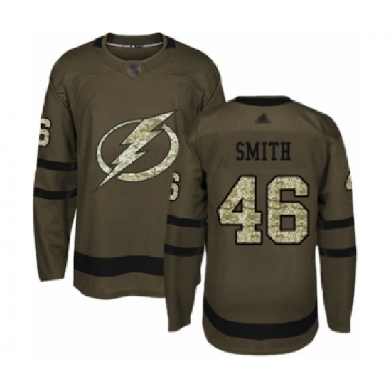 Youth Tampa Bay Lightning 46 Gemel Smith Authentic Green Salute to Service Hockey Jersey