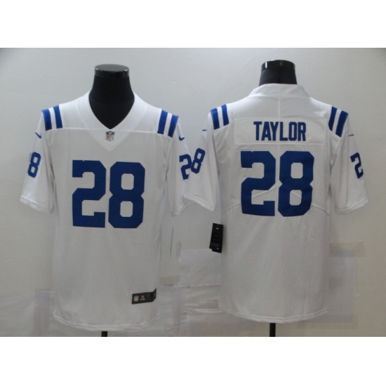 Men's Indianapolis Colts 28 Jonathan Taylor White Nike Royal Limited Jersey