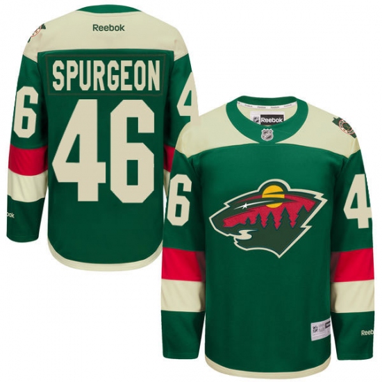 Men's Reebok Minnesota Wild 46 Jared Spurgeon Premier Green 2016 Stadium Series NHL Jersey