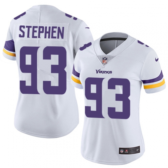 Women's Nike Minnesota Vikings 93 Shamar Stephen Elite White NFL Jersey
