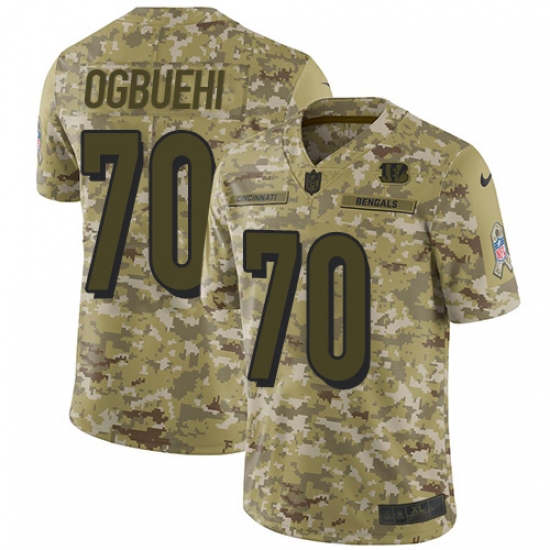 Men's Nike Cincinnati Bengals 70 Cedric Ogbuehi Limited Camo 2018 Salute to Service NFL Jersey