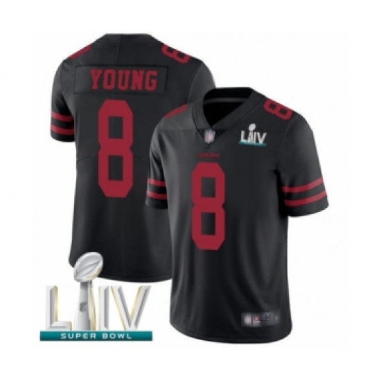 Men's San Francisco 49ers 8 Steve Young Black Alternate Vapor Untouchable Limited Player Super Bowl LIV Bound Football Jersey