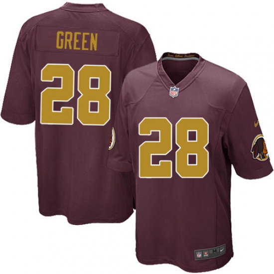 Men's Nike Washington Redskins 28 Darrell Green Game Burgundy Red/Gold Number Alternate 80TH Anniversary NFL Jersey