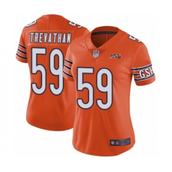 Women's Chicago Bears 59 Danny Trevathan Orange Alternate 100th Season Limited Football Jersey