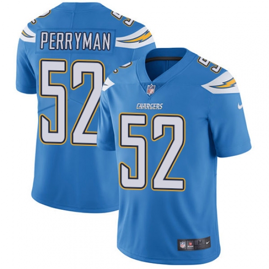 Men's Nike Los Angeles Chargers 52 Denzel Perryman Electric Blue Alternate Vapor Untouchable Limited Player NFL Jersey