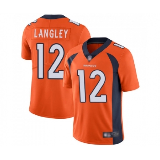 Men's Denver Broncos 12 Brendan Langley Orange Team Color Vapor Untouchable Limited Player Football Jersey