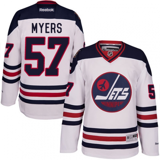 Men's Reebok Winnipeg Jets 57 Tyler Myers Authentic White 2016 Heritage Classic NHL Jersey