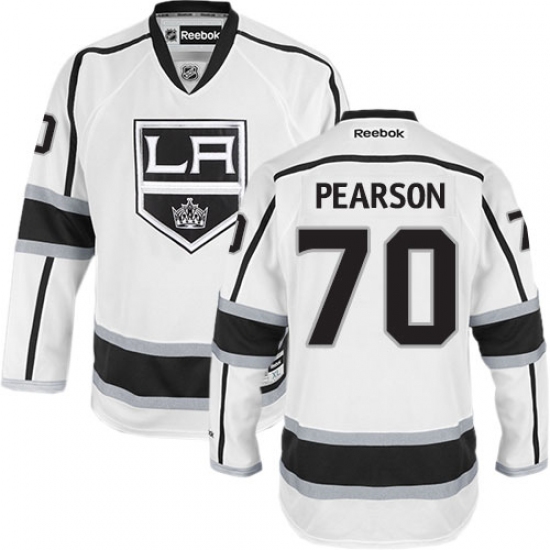 Men's Reebok Los Angeles Kings 70 Tanner Pearson Authentic White Away NHL Jersey