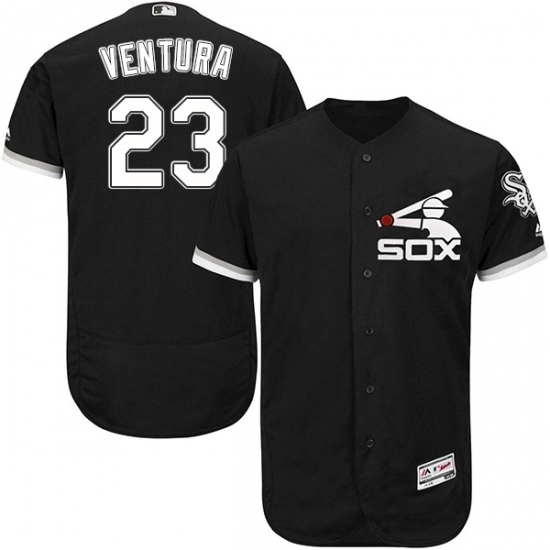 Men's Majestic Chicago White Sox 23 Robin Ventura Authentic Black Alternate Home Cool Base MLB Jersey