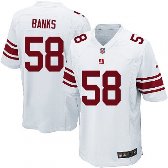 Men's Nike New York Giants 58 Carl Banks Game White NFL Jersey