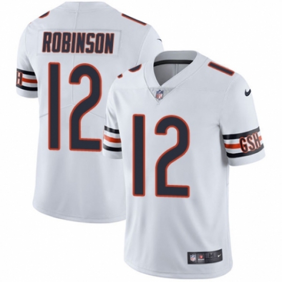 Men's Nike Chicago Bears 12 Allen Robinson White Vapor Untouchable Limited Player NFL Jersey