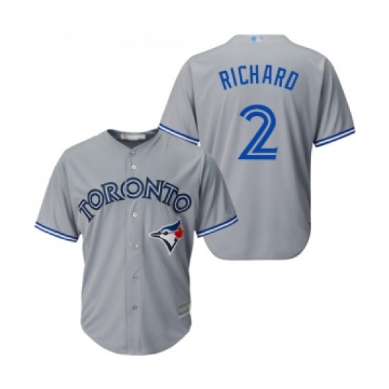 Men's Toronto Blue Jays 2 Clayton Richard Replica Grey Road Baseball Jersey