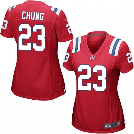 Women's Nike New England Patriots 23 Patrick Chung Game Red Alternate NFL Jersey