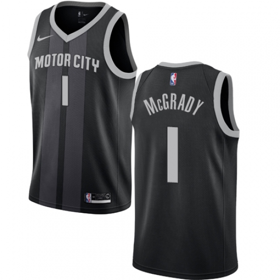 Women's Nike Detroit Pistons 1 Tracy McGrady Swingman Black NBA Jersey - City Edition