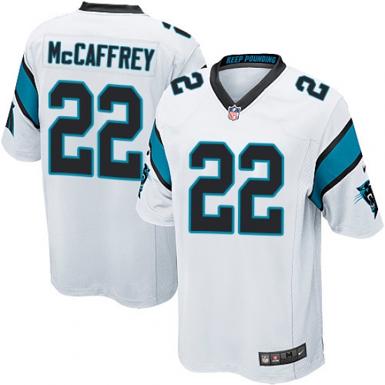 Men's Nike Carolina Panthers 22 Christian McCaffrey Game White NFL Jersey