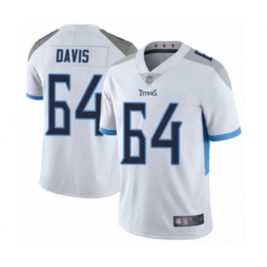 Men's Tennessee Titans 64 Nate Davis White Vapor Untouchable Limited Player Football Jersey