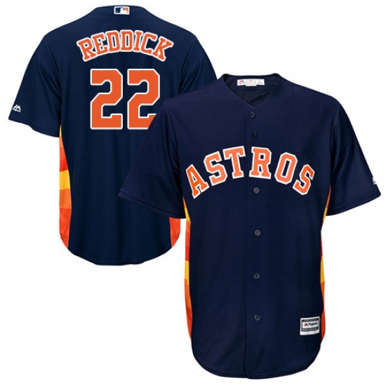 Men's Majestic Houston Astros 22 Josh Reddick Replica Navy Blue Alternate Cool Base MLB Jersey