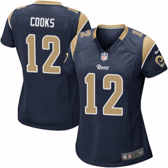 Women's Nike Los Angeles Rams 12 Brandin Cooks Game Navy Blue Team Color NFL Jersey