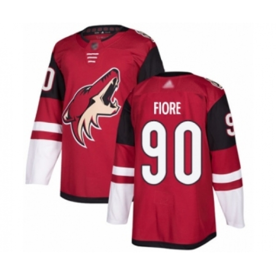 Men's Arizona Coyotes 90 Giovanni Fiore Authentic Burgundy Red Home Hockey Jersey